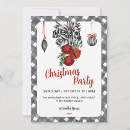 Black and White Noël Christmas Invitation Inbjudningar