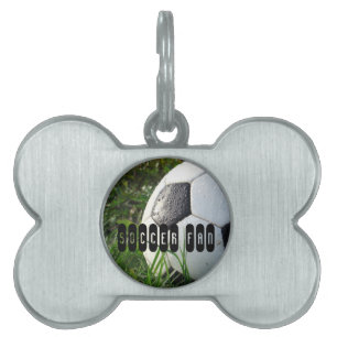 Black and White Ocer Ball in Grönt Grass Pet Tag ID-bricka Husdjur