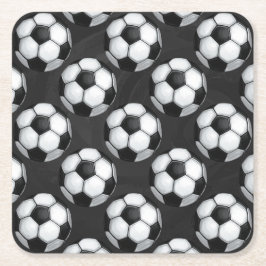 Black and White Ocer Ball Mönster Underlägg Papper Kvadrat