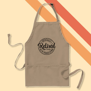 Black and White officiellt pensionerad Apron Förkläde