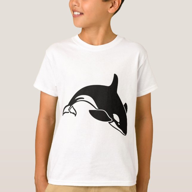 Black and White Orca Killer Whale T Shirt (Framsida)