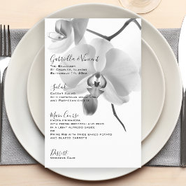 Black and White Orchids Bröllop Menu