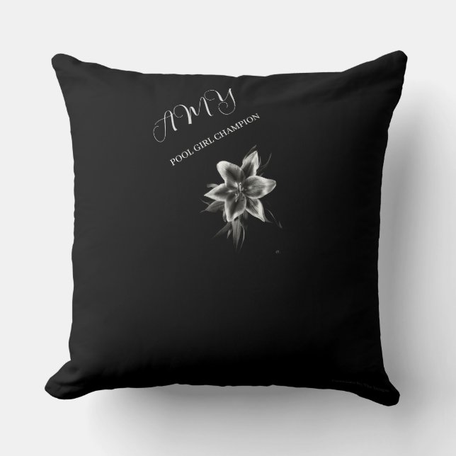 Black and White Orientale Lily Dekorativ kudde (Framsida)