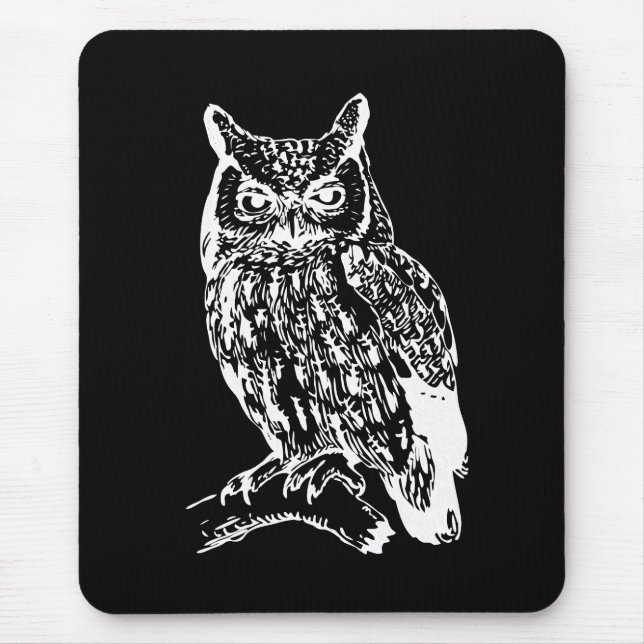 Black and White Owl Art Musmatta (Framsidan)