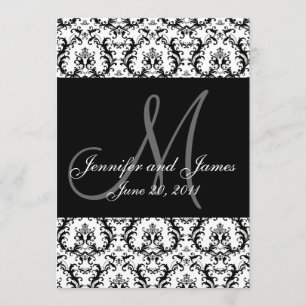 Black and White Paisley Bröllop spara datum Datumet