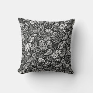Black and White Paisley Dekorativ kudde