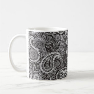 Black and White Paisley Kaffemugg