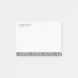 Black and White Paisley Mönster Post-it Block