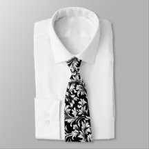 Black and White Paisley Tie