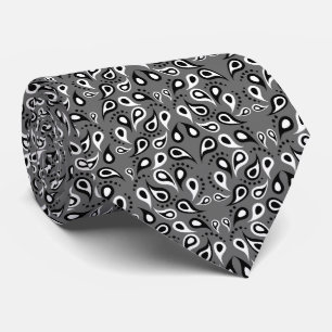 Black and White Paisley Tie Slips