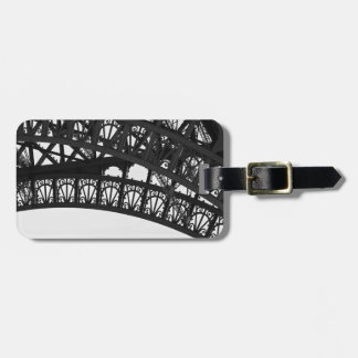 Black and White Paris Eiffel Tower Luggage Tag Bagagebricka