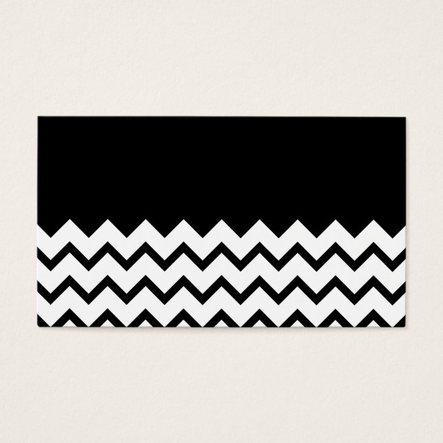 Black and White. Part Zig Zag, Part Plain Black. Visitkort (Framsidan)