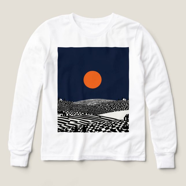 Black and white Patten landscape T Shirt (Design framsida)