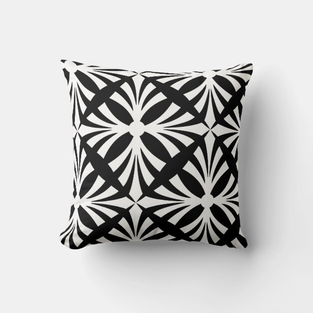Black and White Patterned American MOJO Pillow Kudde (Framsida)
