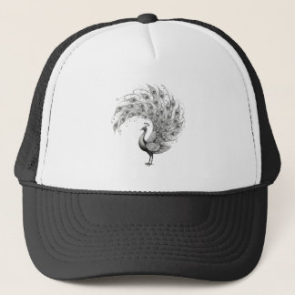 Black and White Peacock Hat Keps