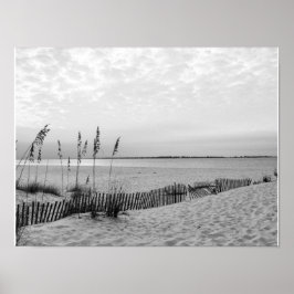 Black and White Pensacola Beach Poster