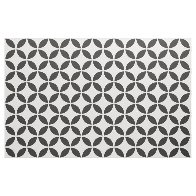 Black and White Petals Fabric Tyg (Fat Quarter)