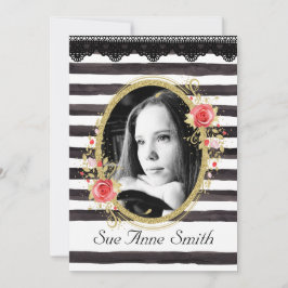 Black and White Photo Studenten Open House Inbjudningar