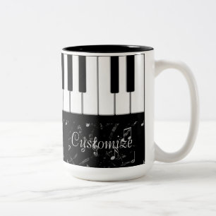 Black and White Piano Music 2 Två-Tonad Mugg