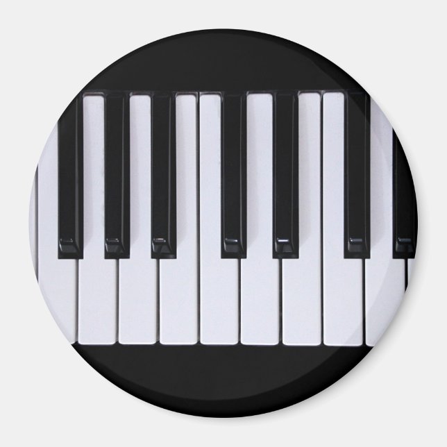 Black and White Piano Nycklar Magnet (Framsidan)