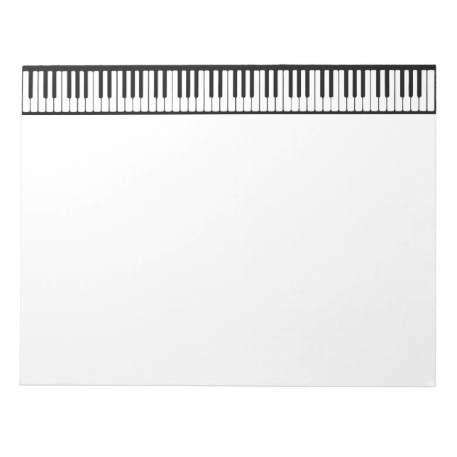 Black and White Piano Nycklar Personalize Anteckningsblock (Framsida)