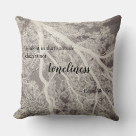 Black and White Poetry Träd Kudde