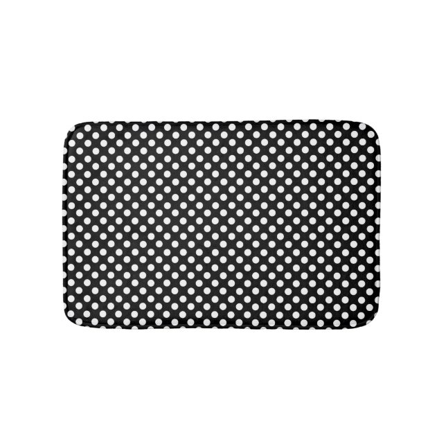 Black and White Polka Dot Bath Mat Badrumsmatta (Framsidan)