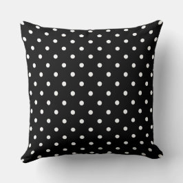 Black and white polka dot Dog pic Kudde