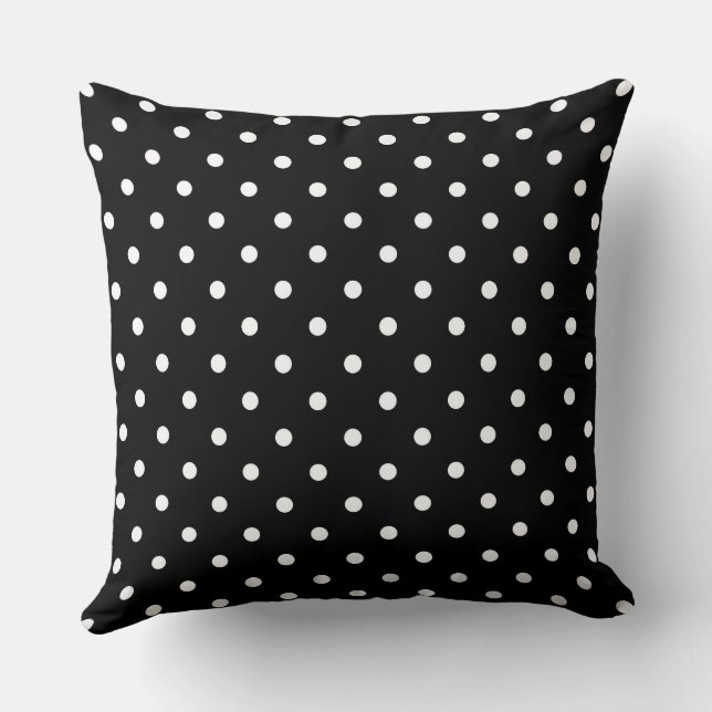 Black and white polka dot Dog pic Kudde (Baksida)