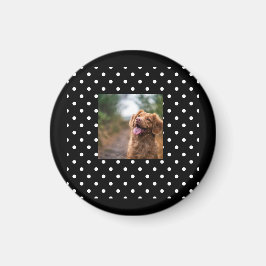 Black and white polka dot Dog pic Magnet