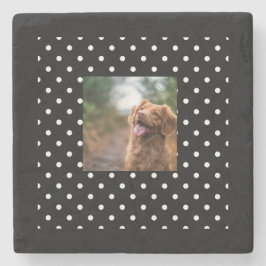 Black and white polka dot Dog pic Stenunderlägg