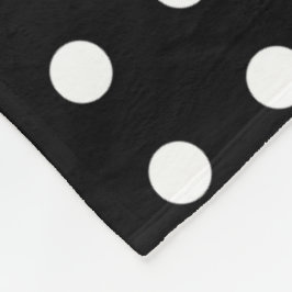 Black and White Polka Dot Fleece Blanket