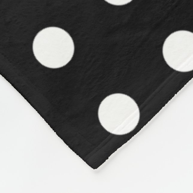 Black and White Polka Dot Fleece Blanket (Hörn)