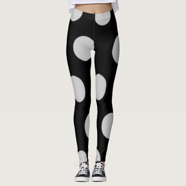 Black and White Polka Dot Leggings (Framsida)
