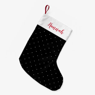 Black and White Polka Dot Liten Julstrumpa