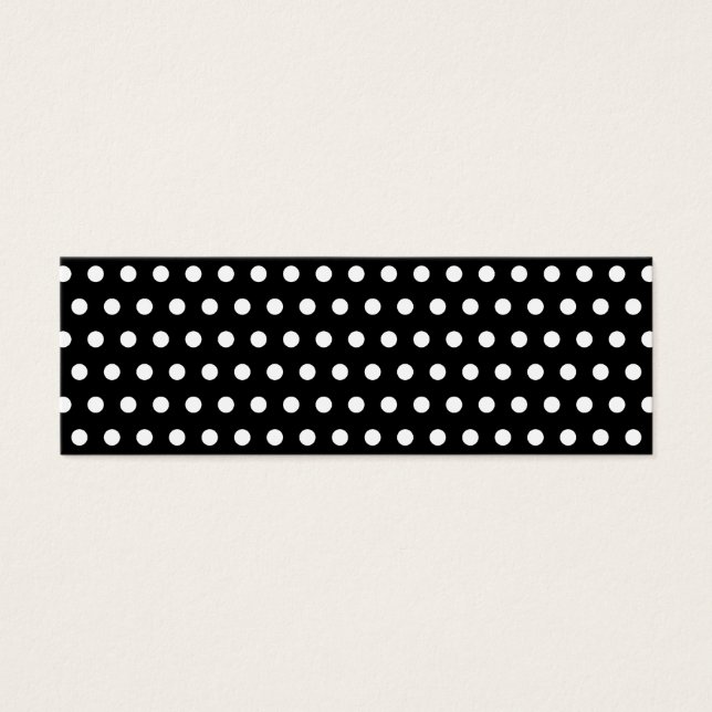 Black and White Polka Dot Mönster. Fläckigt. Litet Visitkort (Framsidan)