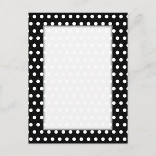 Black and White Polka Dot Mönster. Fy. Vykort