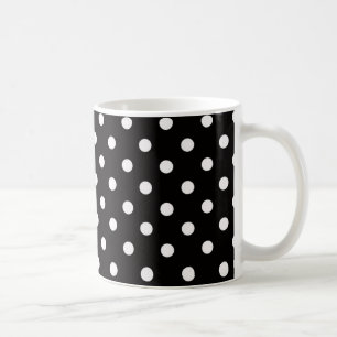 Black and White Polka dot Mönster Kaffemugg
