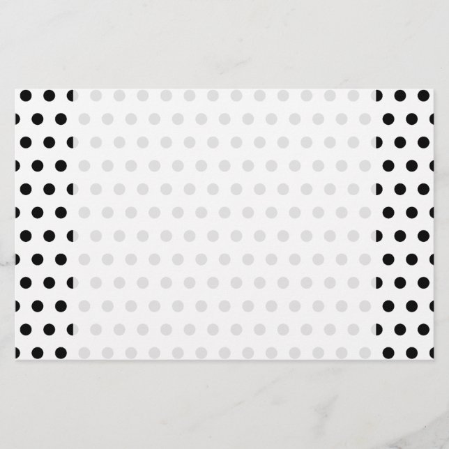 Black and White Polka Dot Mönster. Spotty. Brevpapper (Framsida)