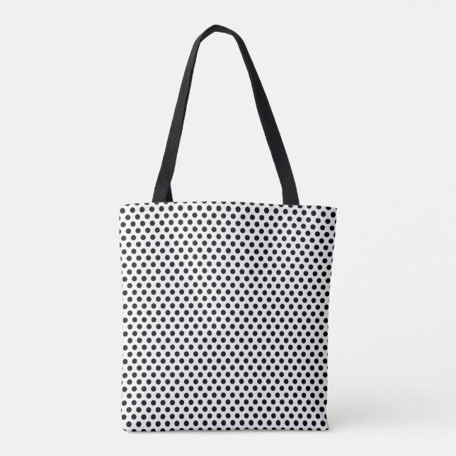 Black and White Polka Dot Print Dots Tygkasse (Baksida)