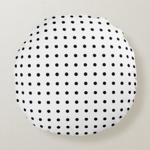 Black and White Polka Dot Rund Kudde