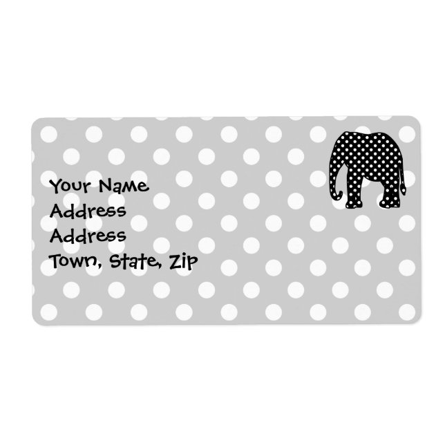 Black and White Polka dots Elephant Fraktsedel (Framsidan)