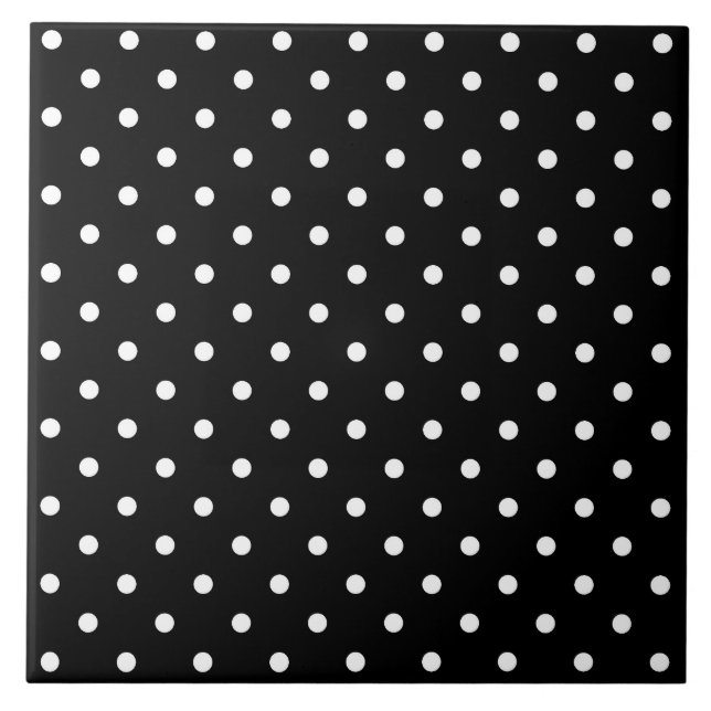 Black and white Polka Dots Kakelplatta (Framsidan)