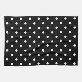 Black and white polka dots kökshandduk