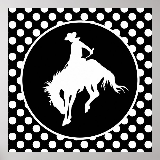Black and White Polka dots; Rodeo Cowboy Poster (Framsidan)