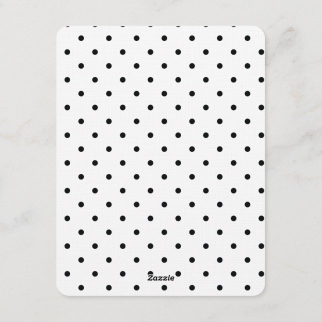 Black and White Polka dots wedding Invitation Inbjudningar (Baksida)