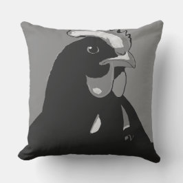 Black and White Pop Art Chicken Pillow Kudde