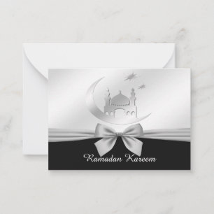 Black and White Ramadan Kareem Anteckningskort