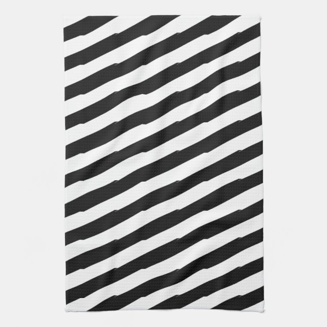 Black and White Rand Kökshandduk (Vertikal)