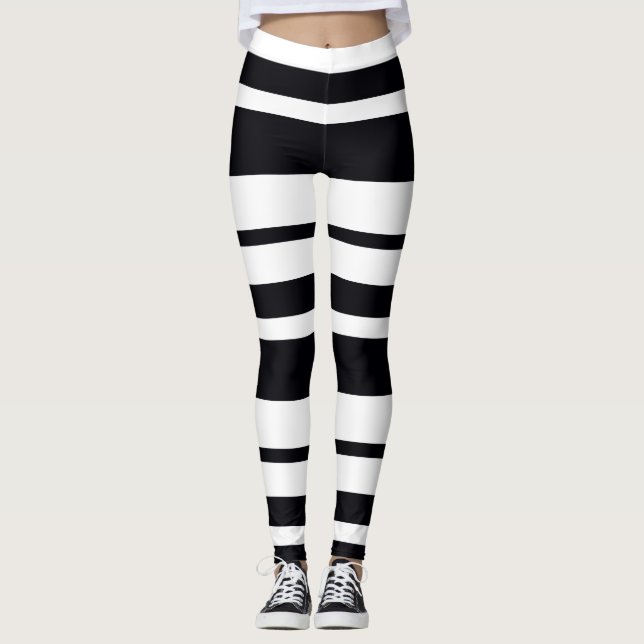 Black and White Rand Leggings (Framsida)